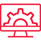 Icono de computadora con engrane